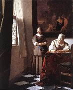 Lady Writing a Letter with Her Maid